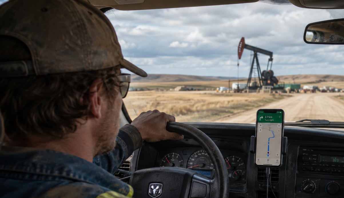 OilTrails PartnerLink app navigation screen