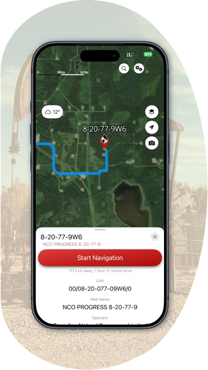 OilTrails mobile app preview